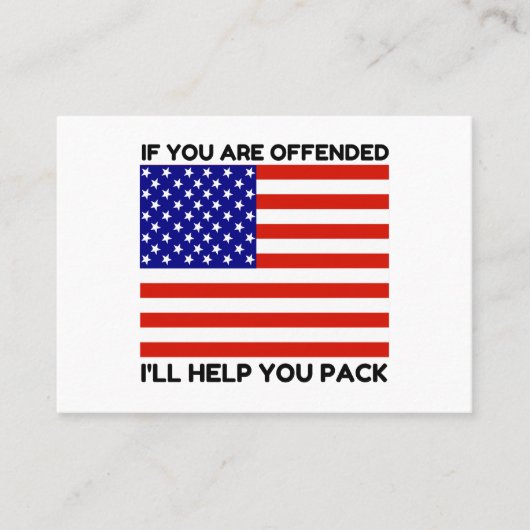 Hulp bij aangeboden Amerikaanse vlag Visitekaartje (Voorkant)