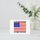 Hulp bij aangeboden Amerikaanse vlag Visitekaartje (Staand voorkant)