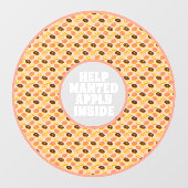 Hulp bij aankopen bij donut vereist in donut gat raamsticker (Vel)