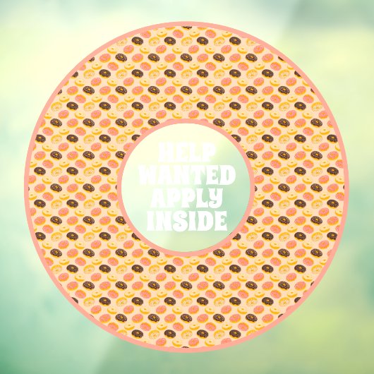 Hulp bij aankopen bij donut vereist in donut gat raamsticker (Vel 3)