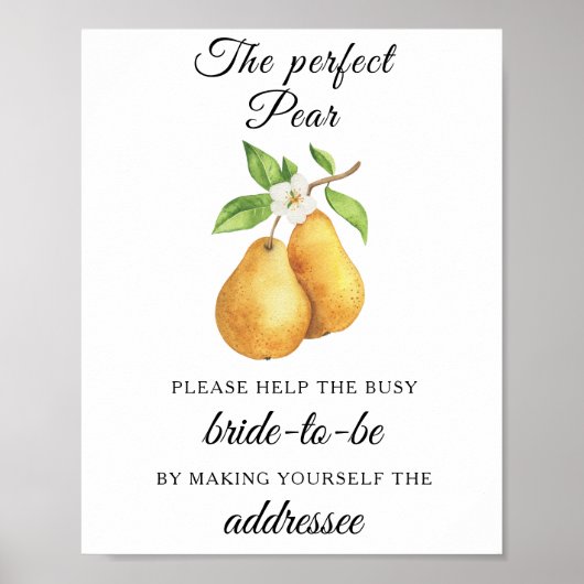 Hulp bij de bruidsuitnodiging van Peren voor de dr Poster (Voorkant)