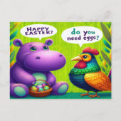 Hulp bij de eierjacht: de groene verrassing van Hi Feestdagenkaart (Voorkant)