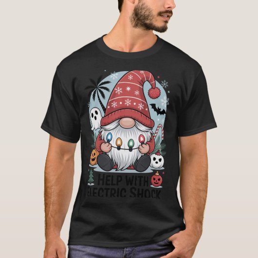 Hulp bij Elektrische Schok – Grappige Kerst T-shirt (Voorkant)