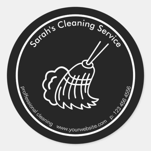 Hulp bij het schoonmaken van huizen beschikbaar ronde sticker (Voorkant)