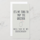 Hulp bij het vragen om bruidsmeisje | Uitnodiging  (Voorkant / Achterkant)