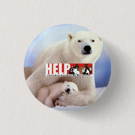 hulp bij ISBD-polarBeren Ronde Button 3,2 Cm