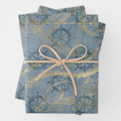 Hulp bij verzending op blauw inpakpapier vel (In situ)