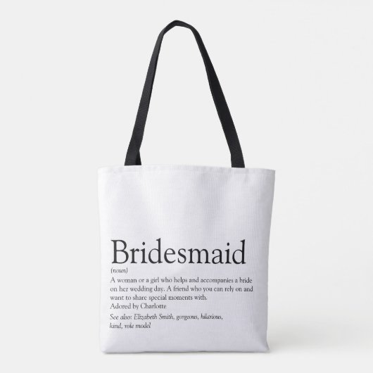 Hulp bruidsmeisje Persoonlijke definitie Trouwguns Tote Bag (Achterkant)