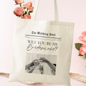 Hulp bruidsmeisje voorstel krant  tote bag