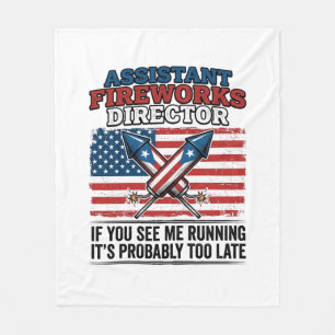 Hulp Directeur Vuurwerk Grappig Patriottisch T-shi Fleece Deken