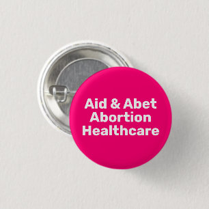 Hulp en abet Abortus Healthcare hot roze wit Ronde Button 3,2 Cm