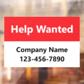 Hulp Gevraagd Rood & Wit Bedrijfsnaam Telefoonnumm Raamsticker (Vel 2)