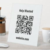 Hulp Gewenst QR-code Website Witte Sjabloon Reclamebord Met Voetstuk (Insitu)