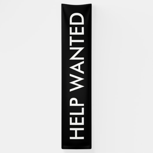 Hulp gezocht aanpasbare zwart witte banner (Verticaal)