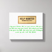 HULP GEZOCHT GEEN IERSE BEHOEFTE TOEPASSEN IERSE W CANVAS AFDRUK (Voorkant)