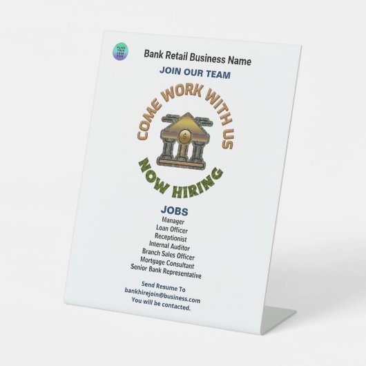 Hulp Gezocht Het huren van Bedrijf Logo Custom Reclamebord Met Voetstuk (Voorkant)