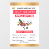 Hulp Gezocht nu het Huren van de Feestdagen van Ke Raamsticker (Vel)