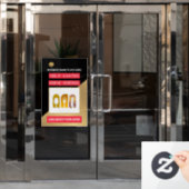 Hulp Gezocht nu Huren past Aangepast Logo toe Raamsticker (Kantoordeur)