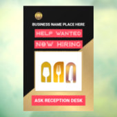 Hulp Gezocht nu Huren past Aangepast Logo toe Raamsticker (Vel 3)