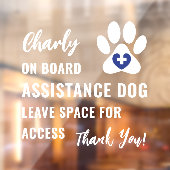 Hulp Hond aan boord Pet Paw Blue Medical Logo Raamsticker (Vel 2)