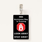 Hulp Hond in Training ID Label Badge (Achterkant met clip)