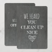 HULP HUWELIJKS OFFICIER | Chalkboard Grappig Huwel Kaart (Voorkant / Achterkant)