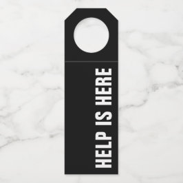 HULP IS HIER IN zwart Flessenhanger