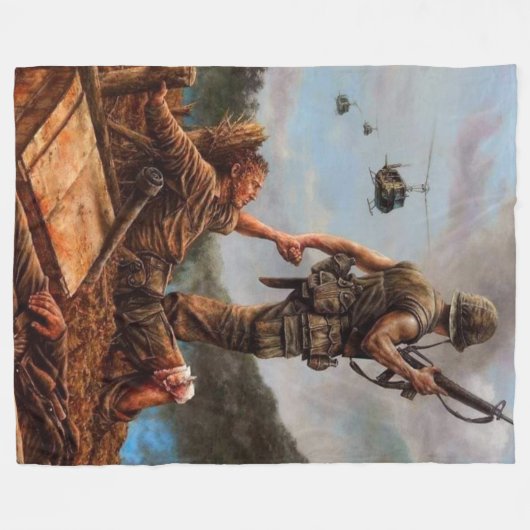 HULP IS ONDERWEG FLEECE DEKEN (Voorkant (Horizontaal))