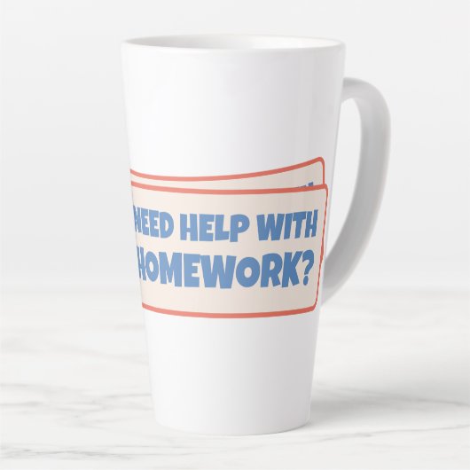Hulp nodig bij huiswerk? latte mok (Rechterhoek)