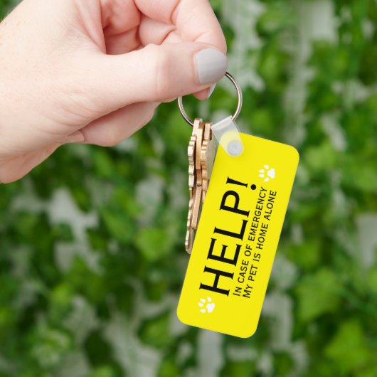 Hulp thuis alleen noodcontact op maat sleutelhanger (Hand)