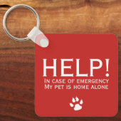 Hulp thuis alleen noodcontact op maat sleutelhanger (Voorkant)