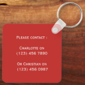 Hulp thuis alleen noodcontact op maat sleutelhanger (Achterkant)