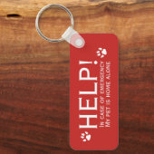 Hulp thuis alleen noodcontact op maat sleutelhanger (Voorkant)