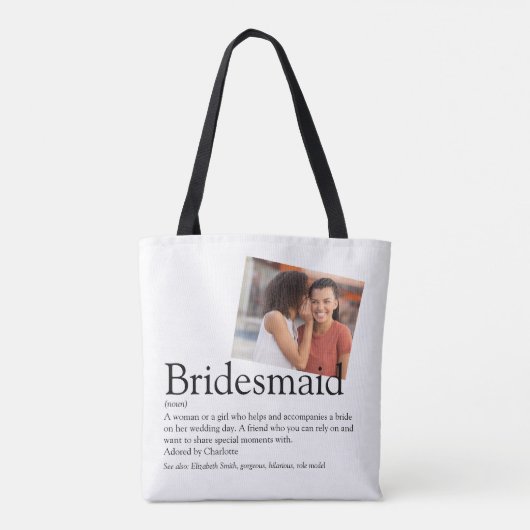Hulp van de bruid Definitie Foto Trouwcadeau  Tote Bag (Achterkant)