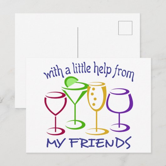 Hulp van mijn vrienden briefkaart (Voorkant / Achterkant)