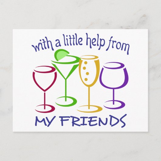 Hulp van mijn vrienden briefkaart (Voorkant)