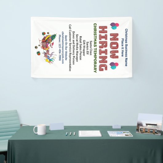 Hulp voor gezochte zakelijke kerstdagen nu inschak spandoek (Beurs)