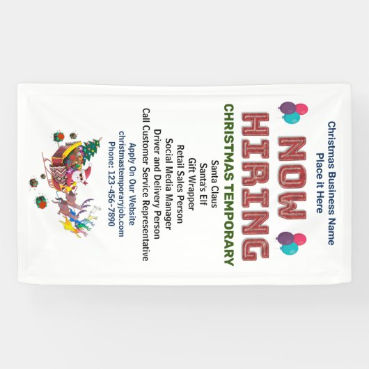 Hulp voor gezochte zakelijke kerstdagen nu inschak spandoek (Horizontaal)