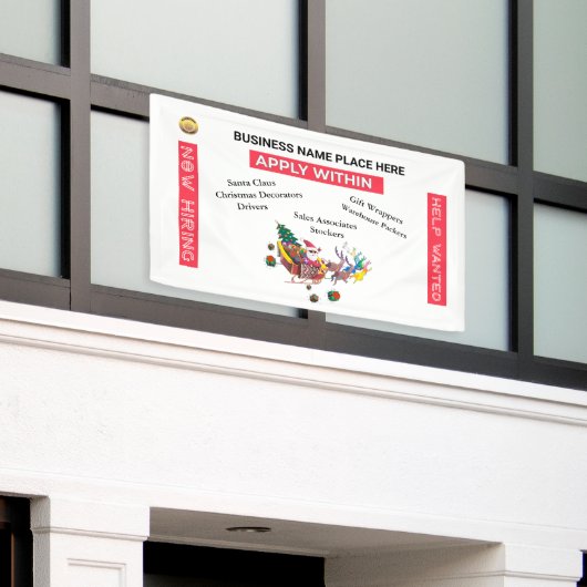 Hulp voor gezochte zakelijke kerstdagen nu inschak spandoek (Buitenkant Gebouw)