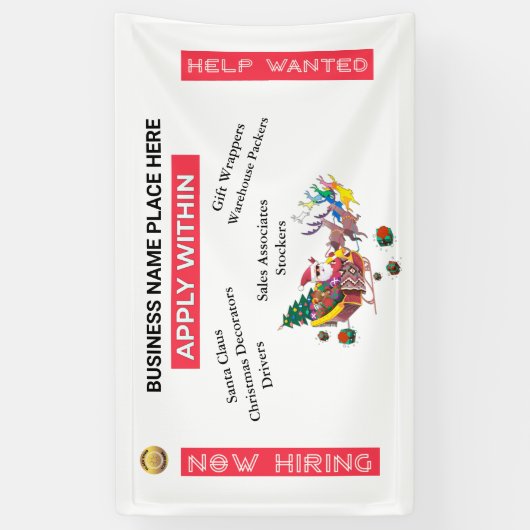 Hulp voor gezochte zakelijke kerstdagen nu inschak spandoek (Verticaal)