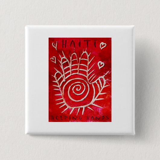 hulp voor Haïti Vierkante Button 5,1 Cm (Voorkant)
