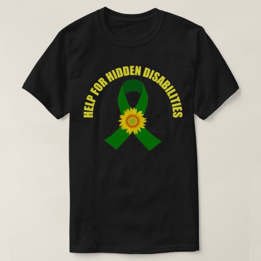 Hulp voor verborgen handicaps Zonnebloempitten T-shirt (Design voorkant)