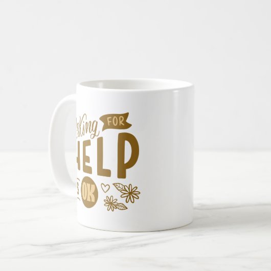 Hulp vragen is oké koffiemok (Voorkant links)