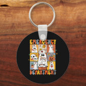 Hulpdienst Halloween Schattigee Pompoen Ghost Sleutelhanger (Voorkant)