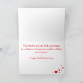 Hulpdienstkaart - Zwevende harten - 2e trouwdag Kaart (Binnen)