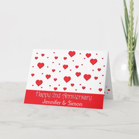 Hulpdienstkaart - Zwevende harten - 2e trouwdag Kaart (Voorkant)