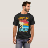 Hulpdocenten zijn geweldig Leraar Retro Dinos T-shirt (Voorkant volledig)