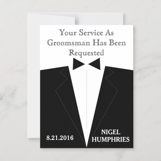 Hulpgetuige of bruidsjonker herinnering magnetische uitnodiging (Voorkant)