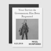 Hulpgetuige of bruidsjonker herinnering magnetische uitnodiging (Voorkant / Achterkant)