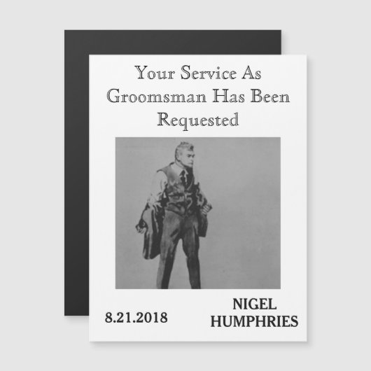 Hulpgetuige of bruidsjonker herinnering magnetische uitnodiging (Voorkant / Achterkant)